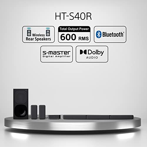 Sony HT-S40R Real 5.1ch Dolby Audio Soundbar for TV with Subwoofer & Wireless Rear Speakers, 5.1ch Home Theatre System (600W, Bluetooth & USB Connectivity, HDMI & Optical Connectivity, Sound Mode) view 2