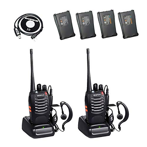 BaoFeng BF-888S 2 Way Radio with 4 1500mah Batteries and Earpiece Long Range