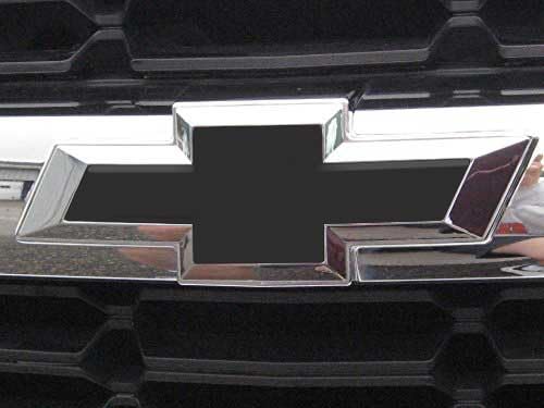 Chevy Silverado Black (Blackout) Grille Tailgate Bowtie Overlay Decals 2014-2018 Set of 2