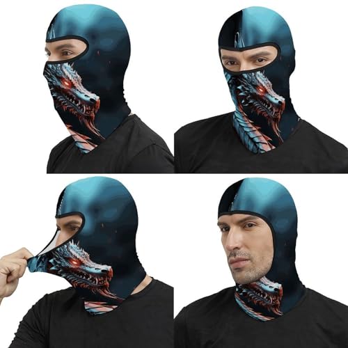 Pasamontaña térmico para hombre y mujer con estampado de dragón, máscara facial para esquí, motocicleta y clima frío miniatura 5