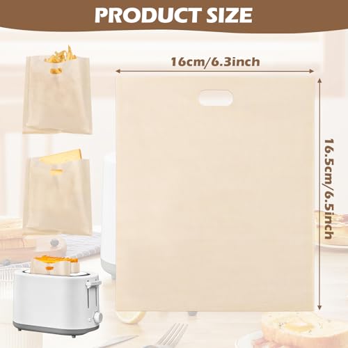 6 Stück Toaster Bags Wiederverwendbar Sandwich Toast,für Mikrowelle Grill Toaster.