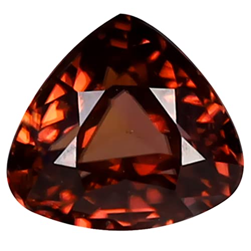 Zircon brun miel naturel trillion 1,73 ct, une pierre gemme non chauffée rare d'exception