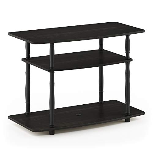 Image of Furinno Turn-N-Tube No Tools 3-Tier Entertainment Center TV Stand for TV up to 32 Inch, Plastic Classic Tubes, Espresso /Black