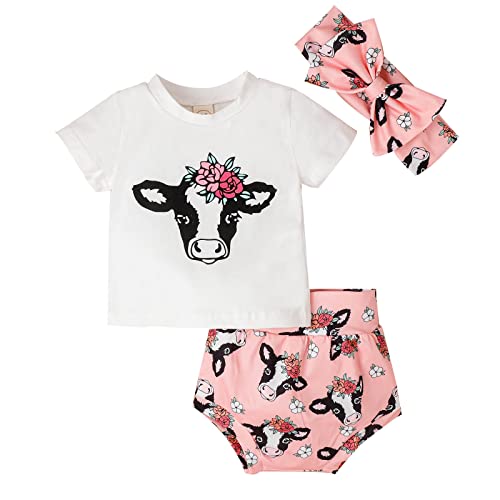 DDDHL 2023 Roupa para meninas meninos meninas manga curta desenhos de vaca estampas camiseta tops sh