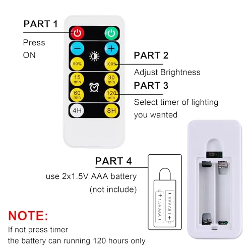 Image of WRalwaysLX 2 Pack LED Flameless Candles, Remote Control Candles Decorative Outdoor and Indoor, (Dia 2.5 inch X4 H ) Plastic Flickering with Timer by 3*AAA Batteries(EXCL.)