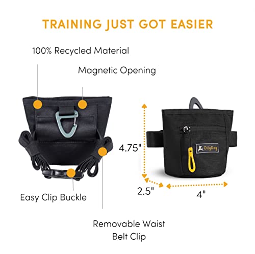 Ollydog Dog Treat Bag With Belt Clip, Raven, One Size #TOP2