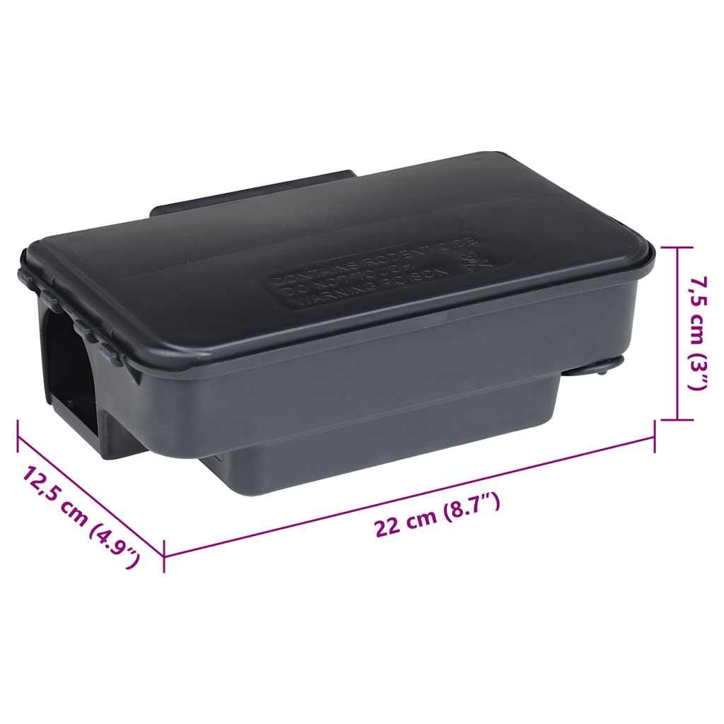 vidaXL Pułapki na myszy 12 szt. Czarne 22x12,5x7,5 cm