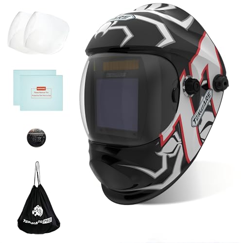 Image of Tekware Auto Darkening Welding Mask, True Color Welding Hood with 4 Arc Sensors, 1/10000 sec Switching Time, Wide View, Glow-in-the-Dark Design, UV Protection for MIG TIG ARC Grinding