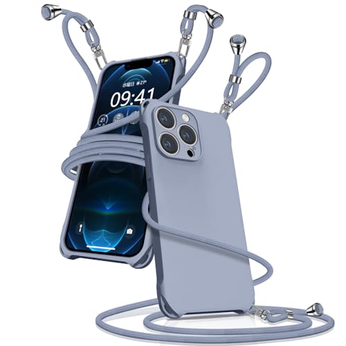 Muciyazi �p�� iPhone12 Pro Max �P�[�X �V�����_�[ �V���R�� �A�C�t�H��12Pro Max �J�o�[ �ϏՌ� ���|�� �΂߂��� ��|���P�[�X �R�t�� ���������\ ���O���\ ���t���h�~ �}�b�g���� �w��h�~(�O���[�u���[)