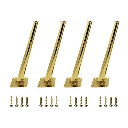 Metall Möbelben, Guld Avsmalnande Soffa ben för Byrå Säng Skåp Skåp Soffa Kaffe bord Ben, Kök Badrum Ben Fötter, Förpackning med 4 (Color : Oblique, Size : 12cm/4.7inch)