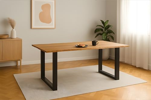 SAM Esstisch Salvador | 260 x 100 cm | Eiche massiv + geölt | Baumkante | U-Gestell Metall Schwarz | pflegeleichter Esszimmertisch/Küchentisch/Eichenholz-Tisch/Holztisch aus Wildeiche SAM Esstisch Salvador | 260 x 100 cm | Eiche massiv + geölt | Baumkante | U-Gestell Metall Schwarz | pflegeleichter Esszimmertisch/Küchentisch/Eichenholz-Tisch/Holztisch aus Wildeiche