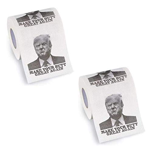 Trump Funny Politics Toilet Paper Rolls - Novelty Gag Gift for Republicans & Democrats (Make Your Butt Great Again 2 pack)