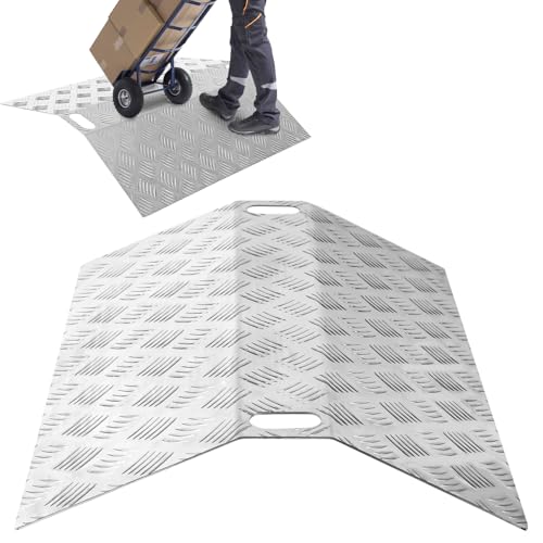 Eikuavons Rampe de porte pour fauteuil roulant, pont de seuil en aluminium, 60 x 70 x 10 cm