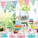 FloralGrace 9 Stück Einhorn Geburtstags Party Set, Regenbogen Einhorn Tischdeko mit Bienenwabe Mittelstück für Einhorn Party Dekoration