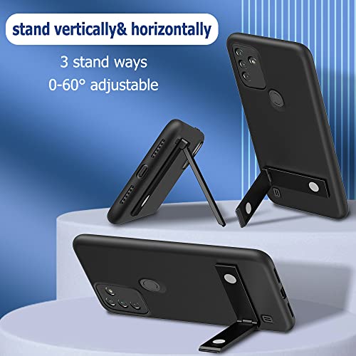 Nijiadi For Wiko Voix /U616At Phone Case With Kickstand, Soft Flexible Slim Shockproof Three-Way Metal Stand Case For Wiko Voix /U616At - Black #TOP1