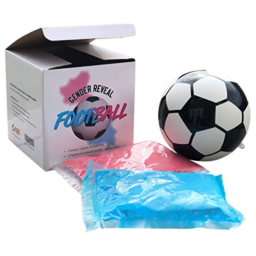 Sass Party & Gifts Ballon de football/football explosif avec poudre bleue et rose