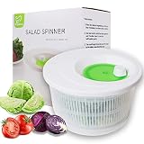 K BASIX Large Salad Spinner & Vegetable Spinner 4.5 Easy Water Drain System & Compact Storage, Secur