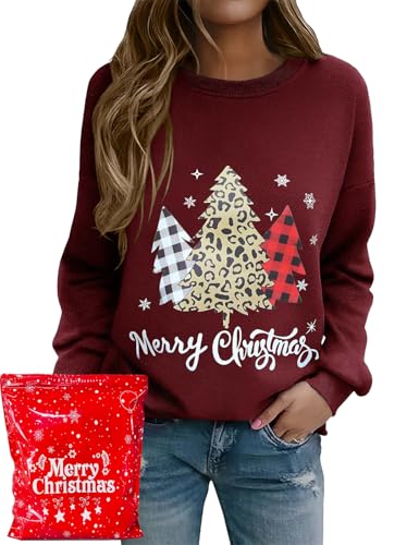 Lonya Weihnachts Sweatshirt Damen Weihnachtspullover Lustiges Xmas...