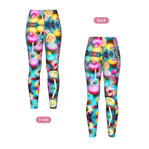 Leggings con estampado de donuts y ropa deportiva elástica para mujer 4