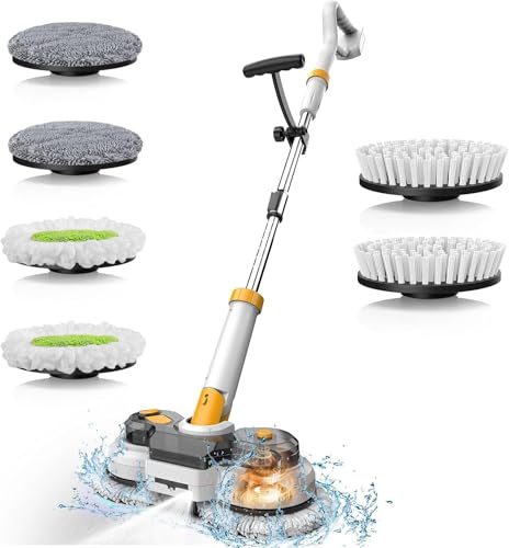 Cordless Electric Mop with LED Light and Water Spray