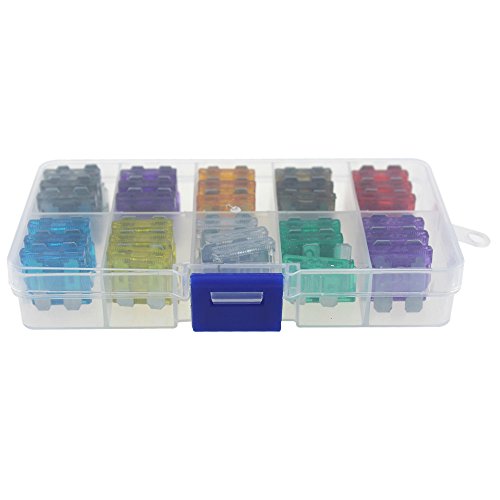 Sangmei Fusíveis de lâmina padrão de carro de sortimento 60 unidades 2A 3A 5A 7 5A 10A 15A 20A 25A 3