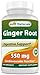 Price comparison product image Best Naturals Ginger Root Supplement 550 mg 120 Capsules - Ginger supports digestive health - Ginger root helps to relieve from symptoms of nausea and upset stomach