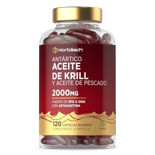Aceite de Krill Omega 3 Antártico 2000mg | Omega 3 con Astaxantina y Fosfolípidos | 1000mg por cápsula blanda | Ácidos Grasos EPA y DHA | Fish Oil | 120 Perlas | de Horbaach
