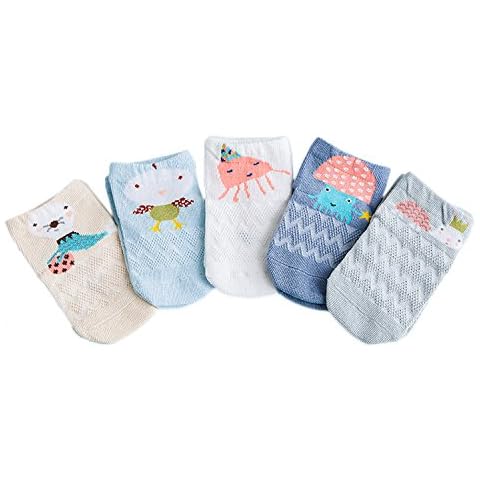 XPX Garment 5paar Mesh Karikatur Tier Baumwolle Unisex Baby Socken Neugeborenen Liner Socken Cover
