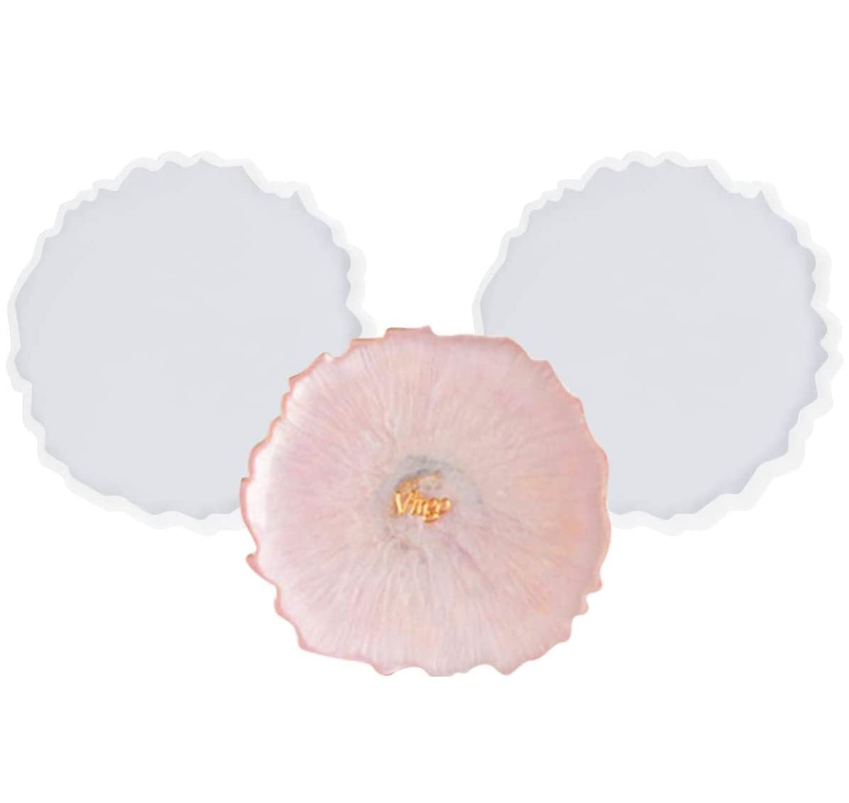 The Art Box Coaster Molds for Resin Casting, 5 inch Silicone Large Silicon Molds for Epoxy Resin Art, DIY Moldes, Cup Mats, Home Decoration (4 Molds)