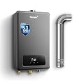 GEN II Ranein Natural Gas Tankless Water Heater 5.3 GPM, 130,000 BTU Indoor On Demand Instant Hot Water Heater with LED Temperature Control Panel, Vent Pipe