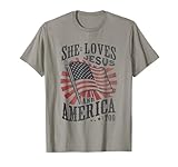 She Loves Jesus and America Too American USA Flag Men Women T-Shirt