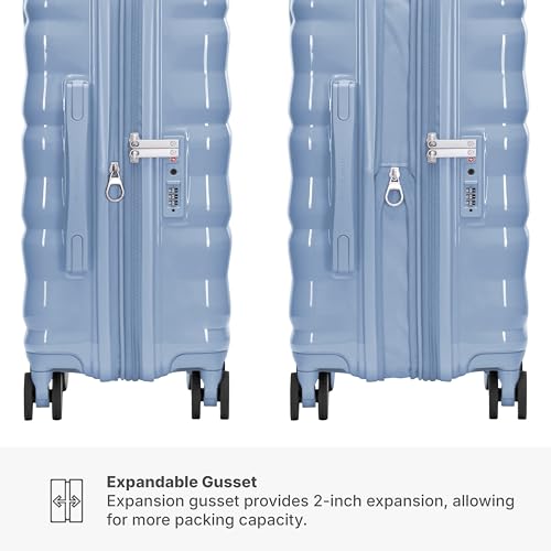 Traveler's Choice Edinburgh II Hardside Spinner Luggage, TSA Lock, Blue, 2 Piece Set (21/29) by Traveler's Choice - Image 4