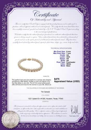 Image of White 6-7mm AA Quality Freshwater Cultured Pearl Bracelet for Women