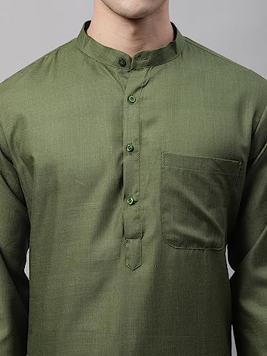 Image of Jompers Men's Cotton Regular Fit Solid Kurtas