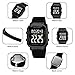 Gosasa Fashion Square Digital Watch for Women Men Multifunction Unisex Outdoor Sport Wristwatch with Dual Time Countdown 50M Waterproof (Black)