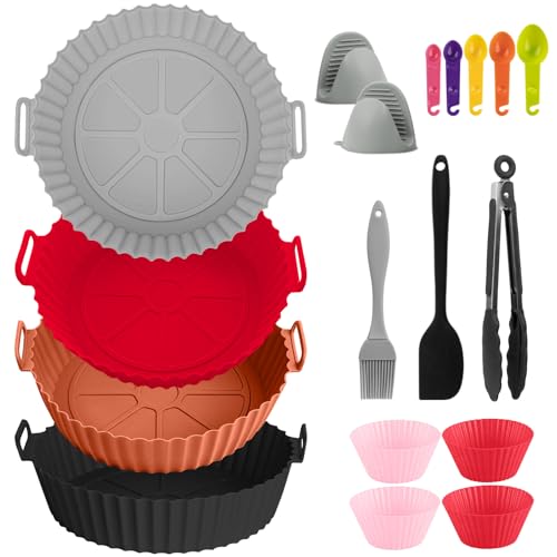 Listado de Repuestos de freidoras disponible en línea. 49 GALASALA Silicona para Freidora de Aire, 14PCS Accesorios para Freidora de Aire, Reutilizables y Antiadherentes, Adecuado para Freidora de Aire, Horno, Microondas, Baking
