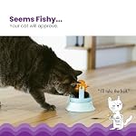 Catstages 2-in-1 Spinning Fish Treat Dispenser Cat Toy, Interactive Puzzle Feeder & Cat Ball Track Add-On, Blue - Image 2