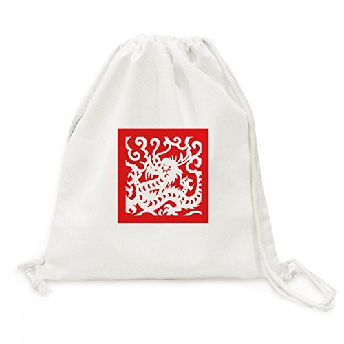Toile drawstring backpack dragon chinois zodiaque pour sport et loisirs