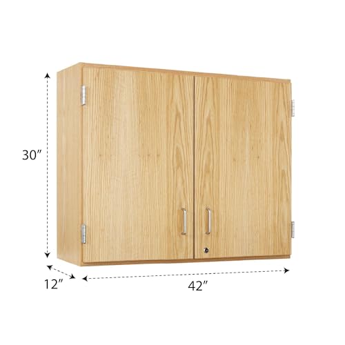 Image of Diversified Spaces Wall Cabinet, 42x12x30, Oak D03-4212 | Wall-mounted design keeps frequently used supplies secure, visible and off the worksurface, USA-made