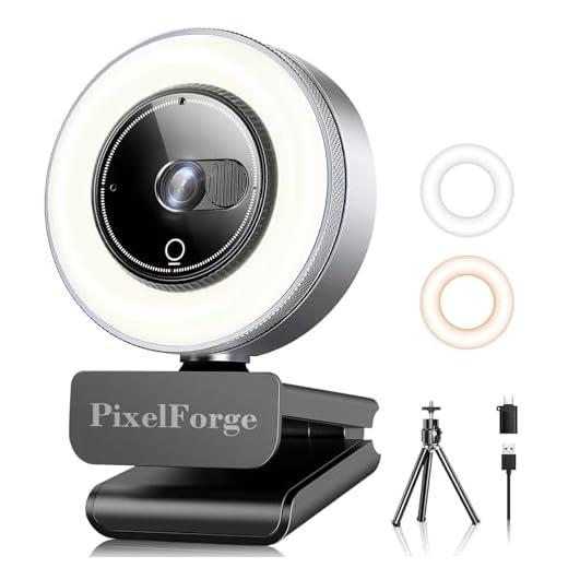 4K Webcam with Light and Mic
