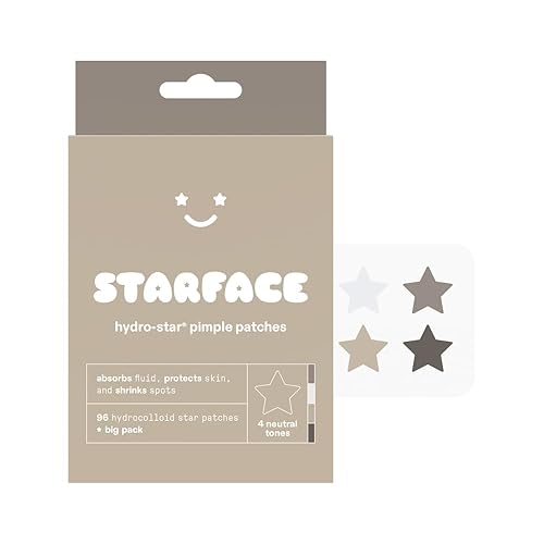 Starface Earth Star BIG PACK, Hydrocolloid Pimple Patches, Absorb Fluid and Reduce Redness, Cute Star Shape and 4 Neutral Colors (96 Count) - 96 Count - Neutral Hydrocolloid Stars
