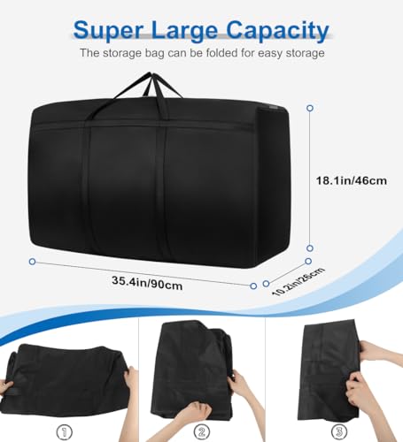 TIECHI 120L Large Storage Bags, Heavy Duty Moving Bags with Sturdy Zips and Handle - Image 2