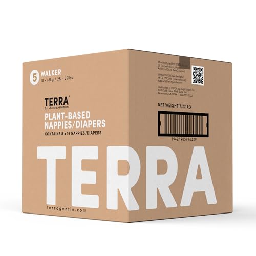 Terra Size 5 Plant-Based Diapers: Ultra-Soft & Chemical-Free for Sensitive