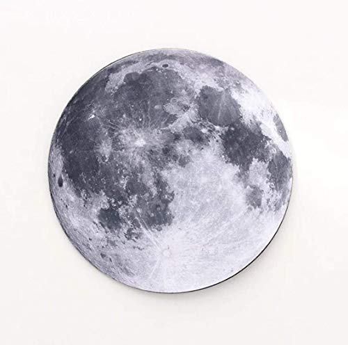 FANJIANG Mini Alfombrilla para Ratón, Tamaño 220 x 220 x 3 mm, Resistente al Agua, Base de Goma Antideslizante, para Ratón PC/Mac/Ordenador Portátil. (Luna)