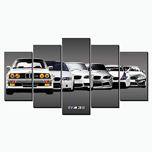 Clásica Pintura 5 Panel De Aceite De Impresión del Giclee Lienzo Arte De La Pared Imágenes BMW M3-53 Paisaje Auto Deportivo Decoración Cartel Obra Nueva Inicio Regalos,M Cover