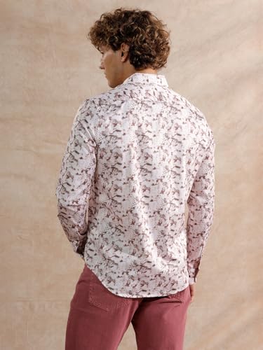 Image of WROGN Men's Printed Cotton Satin Shirt | All Over Print | Slim Fit