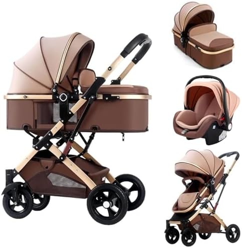 3-in-1 Multi-Functional Baby Stroller with Reversible Handle, Adjustable Recline, and Large Storage Basket