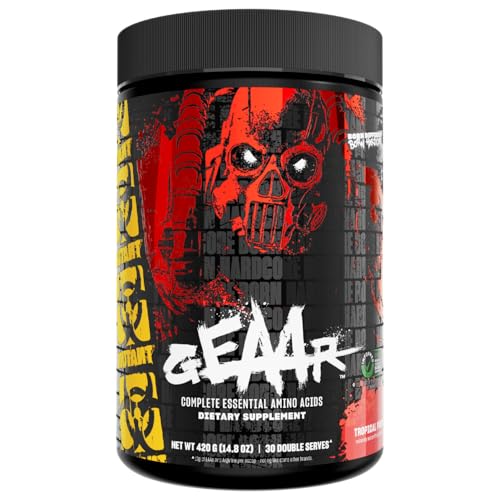 Mutant GEAAR - 9.4g of EAA Powder + Arginine 7g BCAAs 4g Leucine Electrolytes Coconut Water 30 Servings - Fruit Punch