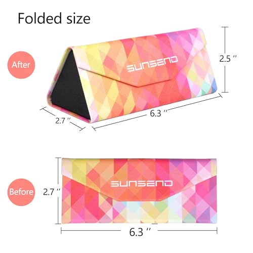 Image of Glasses Case, Foldable Eyeglass Case, Portable Sunglasses Case, Fashionable PU Hard Shell Glasses Case for Men Women