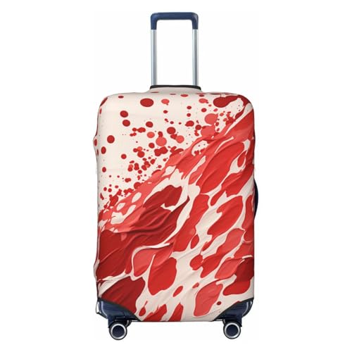 Luggage Cover Travel Suitcase Cover Elastic Suitcase Protector Cover Red and White Pattern Luggages Protector Anti-Scratch Luggages Decorative Cover for Adult (18-32 inch)